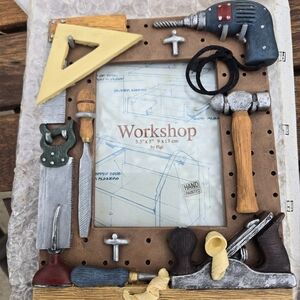 VTG 1999 FIGI 3D Gand Painted Photo Frame NIB WorkShop Saw Hammer Drill 3.5”x5”